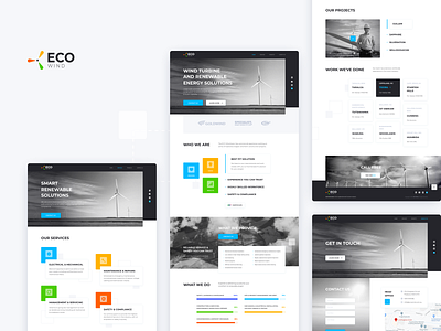Website - ECO Wind colors design eco ecology energy renewable energy ui ux web web design website wind wind turbine