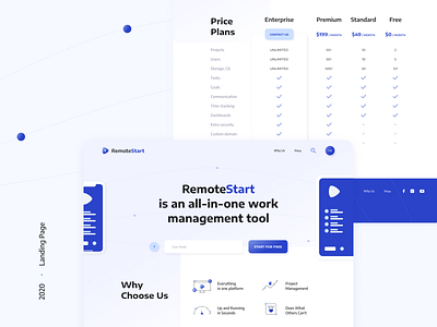 Landing Page - RemoteStart design landing page management management tool project management ui ux