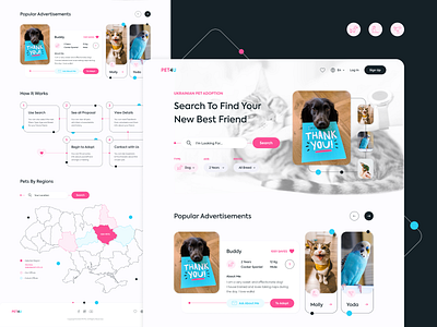 Landing Page - Ukrainian Pet Adoption adoption color design icons landing landing page pet pet adoption pet care ui ux web website