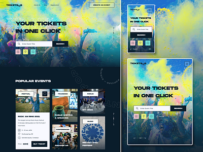 Landing Page - TicketSSS design desktop event events landing landing page landing page design mobile responsive design responsive web design responsive website responsive website design selling tickets tablet ticket tickets ui ux web website