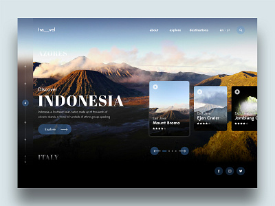 Travel Landing Page designinspiration digitaldesign indonesia inteface travel ui uiinspiration uiuxdesign userinterface userinterfacedesign ux website