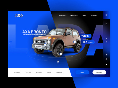 Lada Niva 4x4 4x4 auto design desktop lada layout responsive ui uiux uiuxdesign userinterfacedesign ux web webdesign