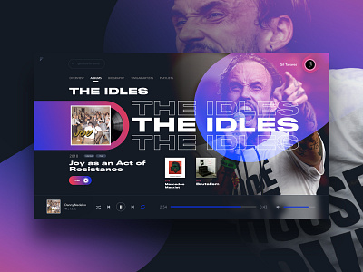 The Idles Music Player app design design digital idles music musicplayer sketch uidesign uiux uxdesign web