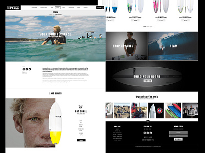 Pyzel Surfboards website black white blackandwhite interface surf surfboard ui uiux web webdesigner website