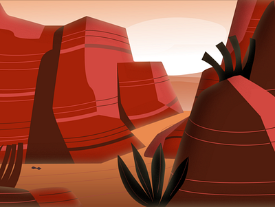 Grand Canyon arizona branding canyon catus cliff desert design dry flat geography grand illustration minimal minimalist nature red rock scenery vector