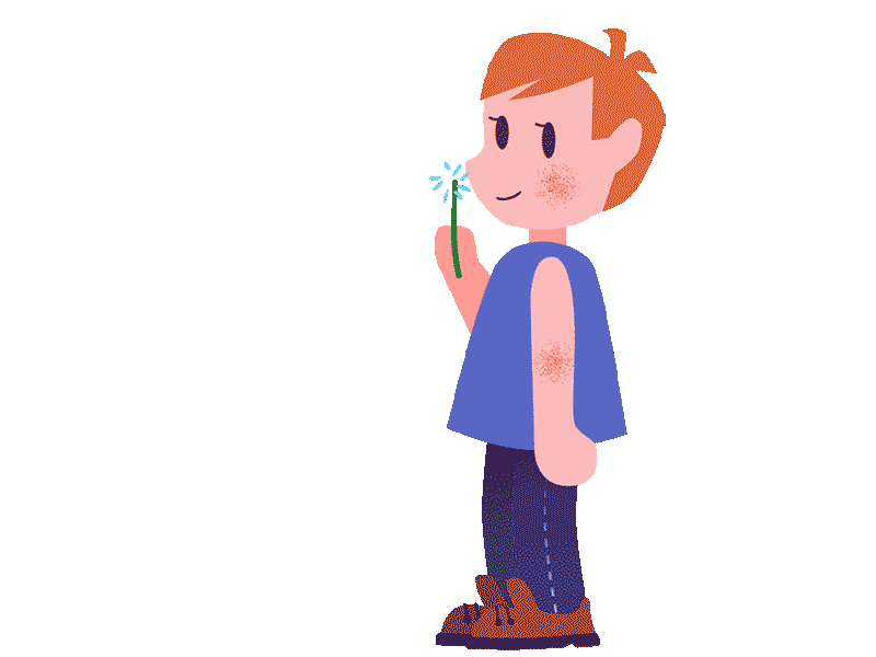 Kid blowing on dandelion animation blow blowing boy character cute dandelion flower illustration kid kids play