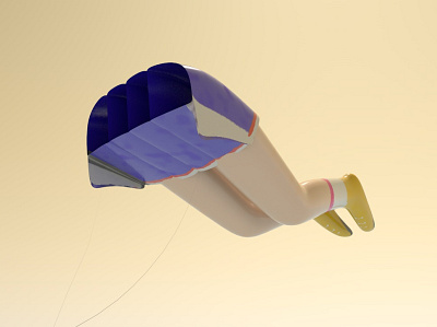 Broken Legs in the Wind 3d 3dart 3dartist character design cinema4d cute design illustration kite modelling toy whimsical