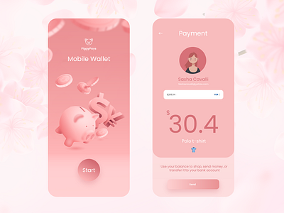 PiggyPays - Mobile Payment App branding colors design fonts mobile app mobile ui payment app ui ux vector web