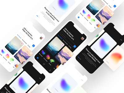 UTravel animation app branding color colors gradient graphic design interface mobile mockups noise gradient pop screens travel uiux website