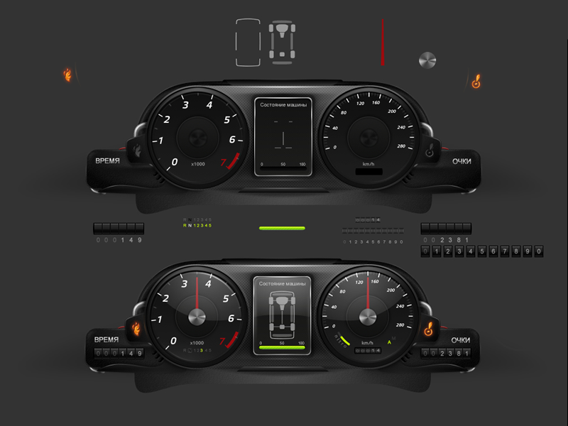 Game Car Dashboard by Alexander Klepitskiy on Dribbble