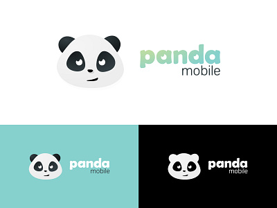 Panda Mobile Logo 2d logo vector