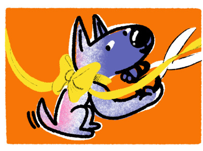 Step 4: Finish Line! dog illustrator ribbon