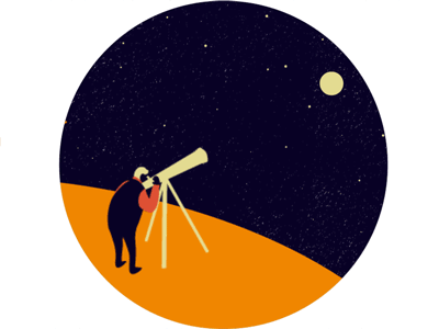 Starrynight animated animation gif halloween night starry telescope