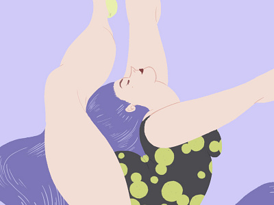 Ballet Girl #3 ballerina ballet dance dancer girl hair longhair pointed polkadots purple shoes toes