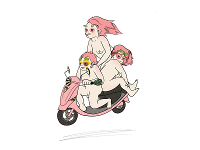 Nudists Of A Scooter
