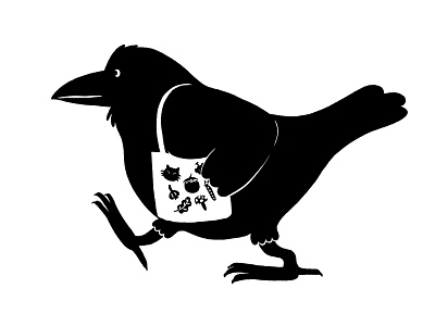 Crow with Tote Bag