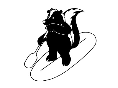 Vancouver Skunk animal black graphic minimal paddle paddleboarding skunk skunks sports vancouver water white