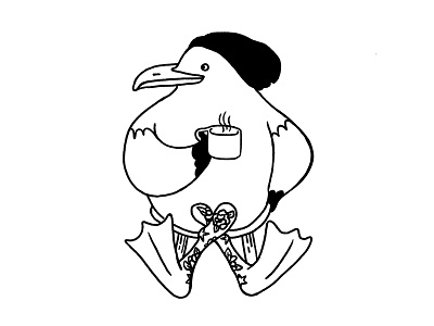Seagull Hipster beanie bird black black and white coffee hip hipster line minimal outline seagull tattoos