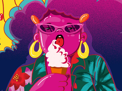 Sassy Ice Cream Girl fashion female girl hawaiian hot ice cream pink sassy summer tropical woman women