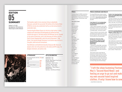 EFW Edition 05 Summary Spread editorial fashion graphic design layout typography