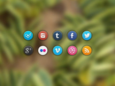 New Glossi Social Icons PSD ui glossi social icons facebook twitter dribbble vimeo