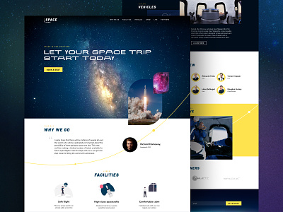 Space Voyage Landing Page dark design graphic design landing landing page mobile app rocket space travel ui ux web