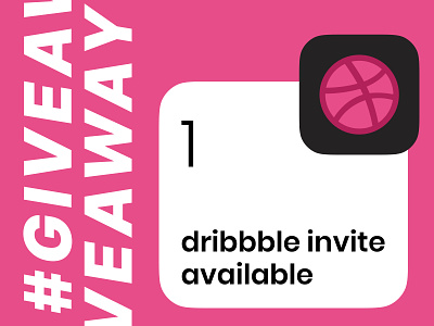 Dribbble Invite Giveaway app art design dribbble giveaway graphic design illustration invite pink rebound ui ux web