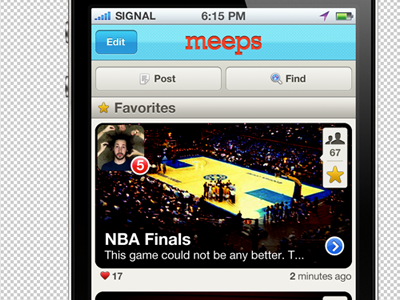 Meeps Stream UI iphone meeps