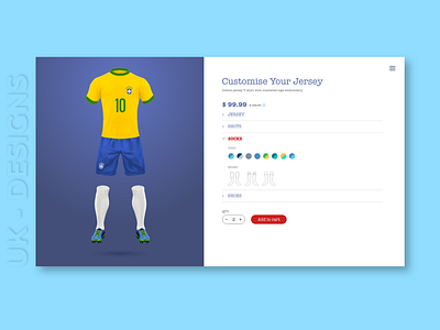 Soccer - Full Customisation customize product online customization xd design