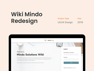 Wiki Mindo Redesign - 2019 (1 of 4) design landing page redesign project redesign website uiux user experience user interface website design