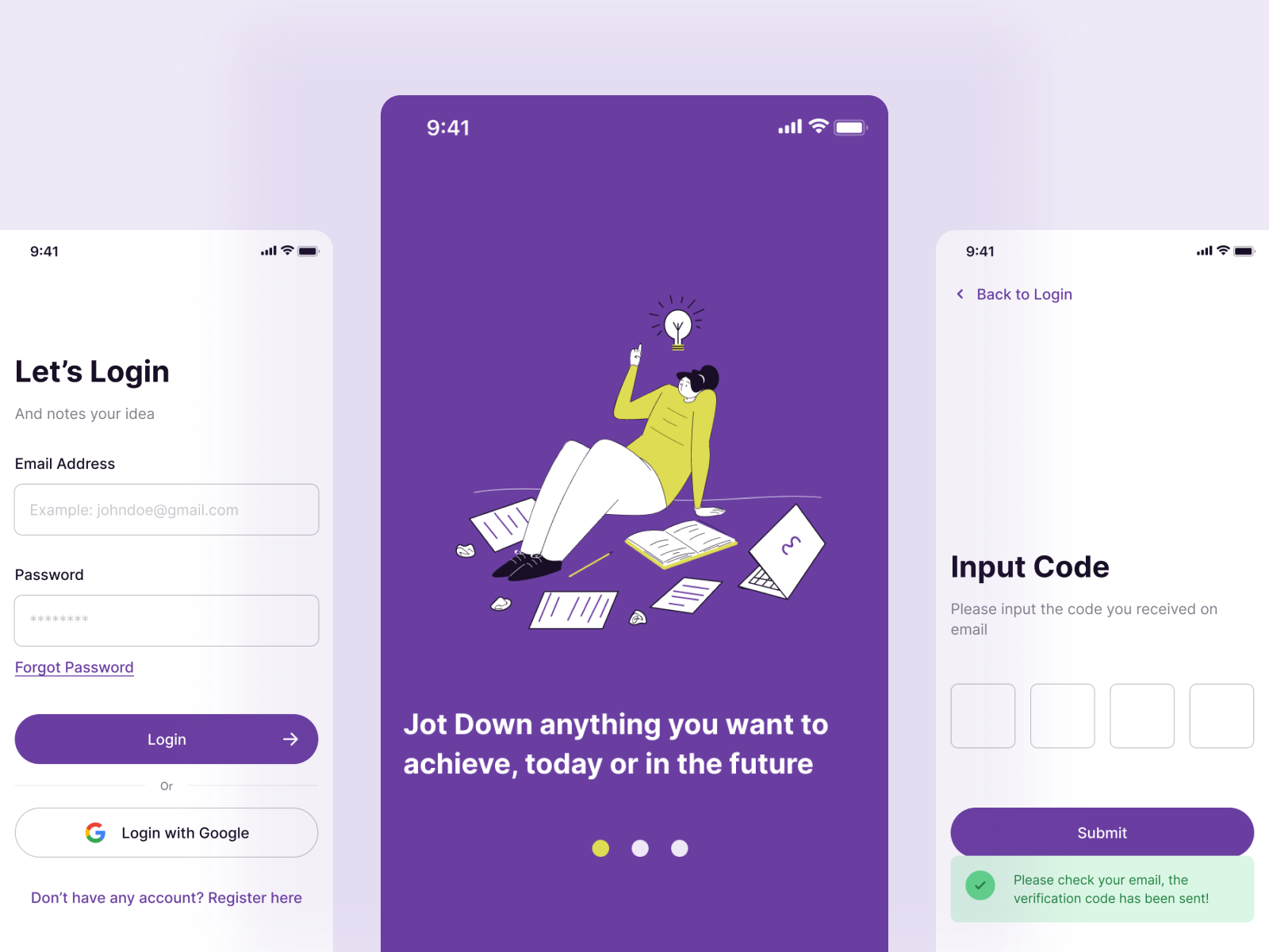 Login Authorization Screens Makarya Notes UI Kit By Fariz Ikhsan On 