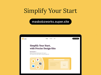 Masbobz Works - Simplify Your Start with Precise Design Kits free figma template free slide presentation free website template landing page notion web user interface website template