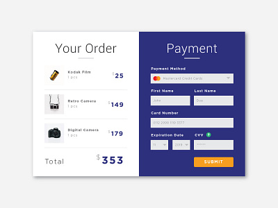 Daily UI #002 | Creditcard Checkout Page credit card flat design form design user experience user interface