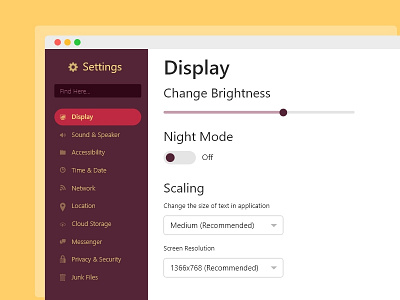 Daily UI #007 | Settings Page flat design settings page user experience user interface