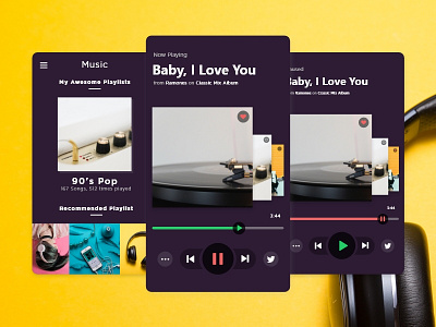 Daily UI #009 | Music Player app design apps design music player apps user experience user interface