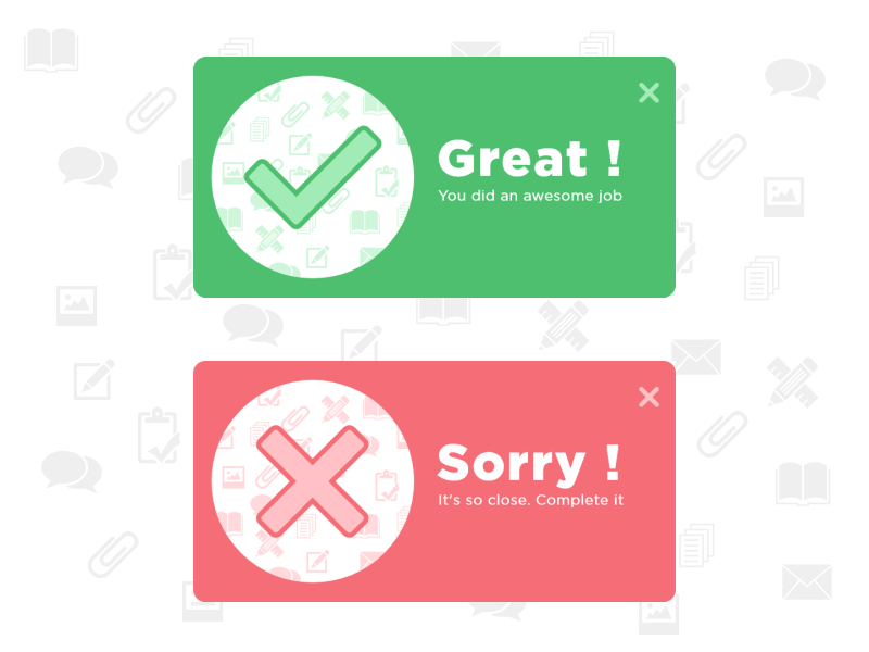 Daily UI #011 | Flash Message error message error popup message flash message success message success popup message user experience user interface website design