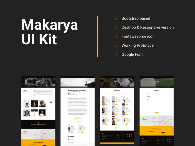 Makarya UI Kit Product on ui8.net product purchase responsive design ui kit ui8 user experience user inteface website design