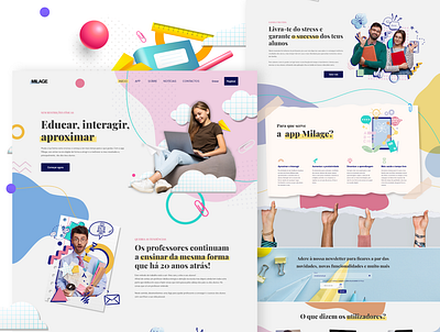 Milage Website redesign adobe xd collage design landing page layout school scrapbook students teachers ui web webdeisgn website