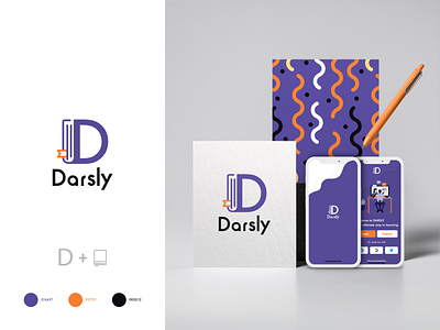 Darsly Logo brand identity branding education logo online courses pattern