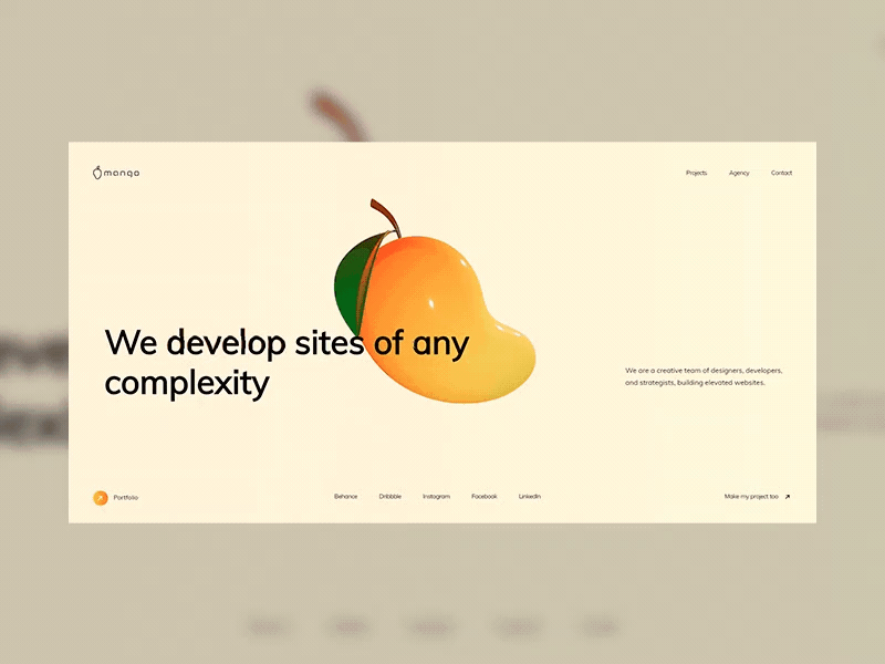 Mango Agency | Website | Home page 3d aftereffects agency design designer designer portfolio mango motion portfolio studio ui ux web