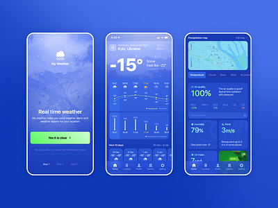 Weather App android app application design ios mobile rain snow sunny ui ux weather