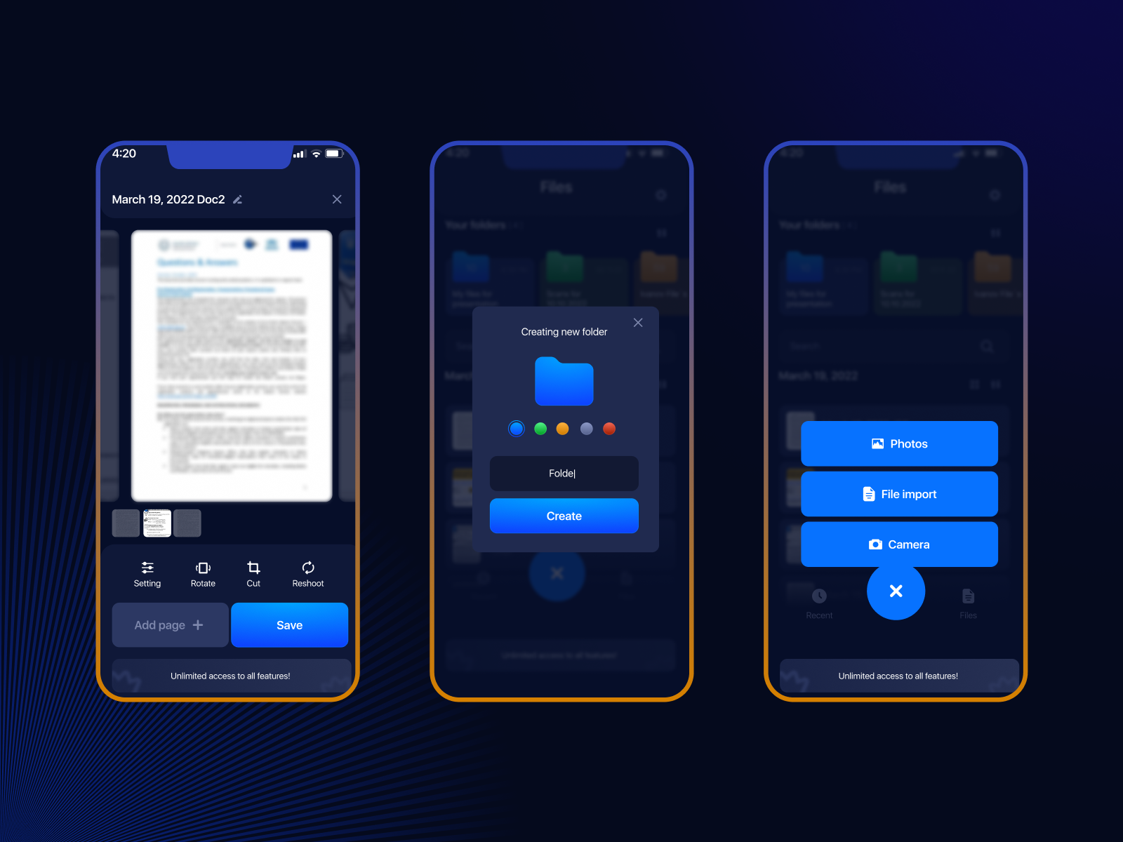 Document scanner app UI/UX by Vadim Talan on Dribbble