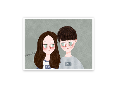 Portrait of lovers illustration