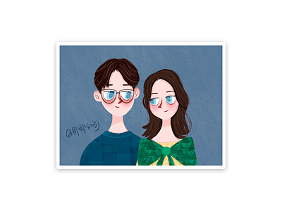 Portrait of lovers illustration