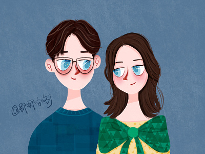 Portrait of lovers illustration