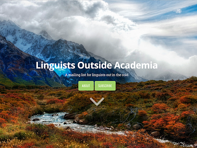 Linguists Outside Academia background image landing page minimal oversaturation website