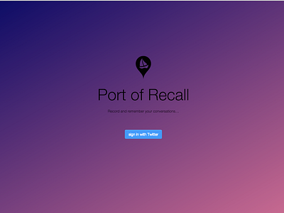 Port of Recall Prototype landing fade landing page minimalism prototype