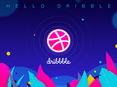 Hello dribble design illustration