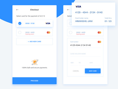 Checkout add new card app design ui ux