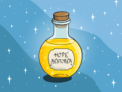 Hope Restoration Potion bright colors hope illustration magic potion vector vector art vector illustration